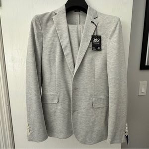 J Ferrar Super Slim Fit Knit Grey Suit 38R 30x30